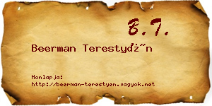 Beerman Terestyén névjegykártya